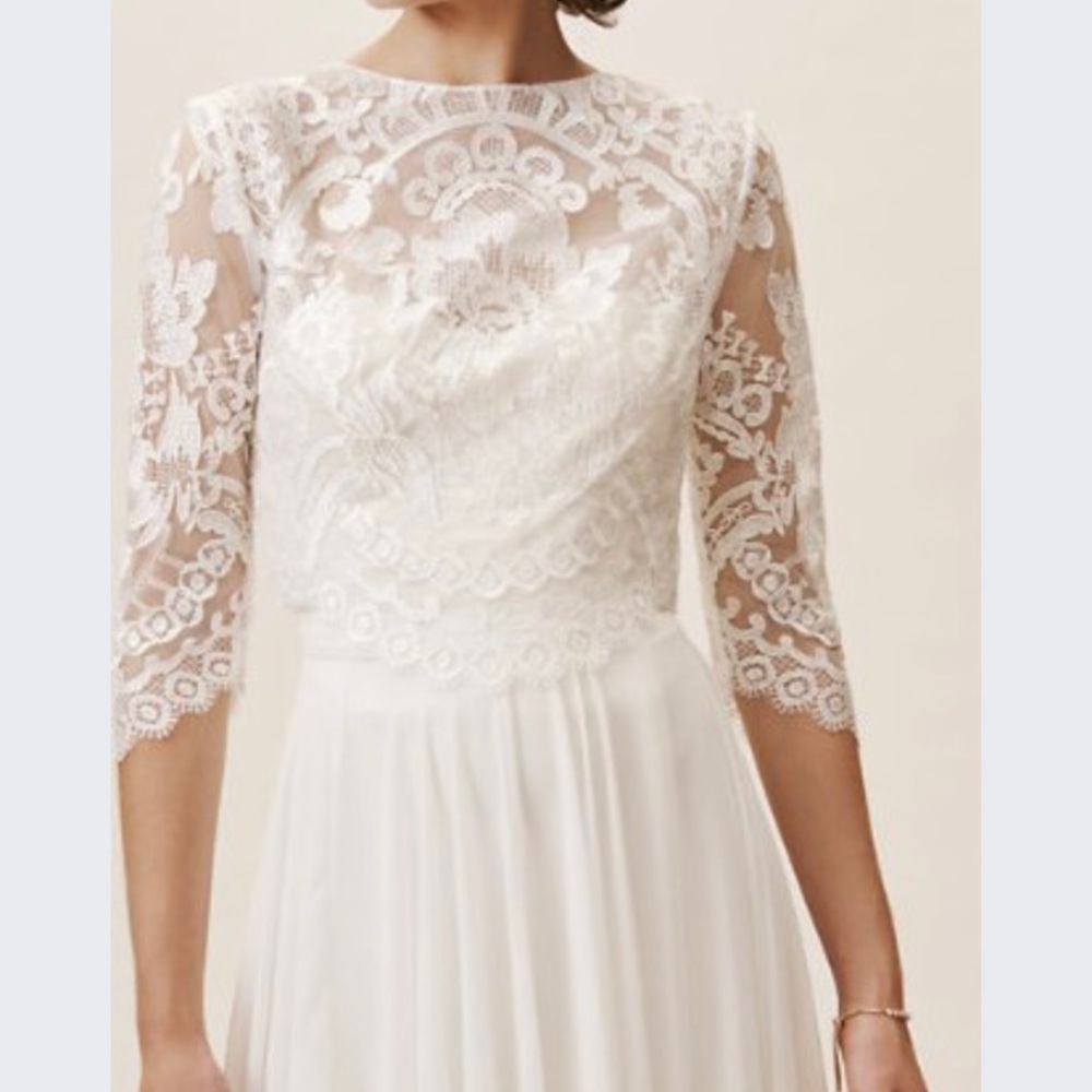 BHLDN Ivory Lace Overlay Bridal Top